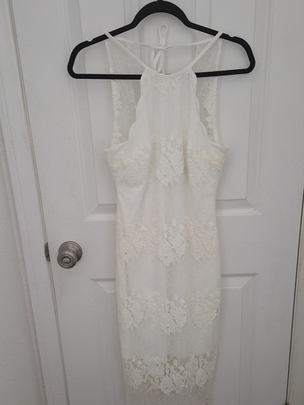 Jump White Lace Halter Midi Dress